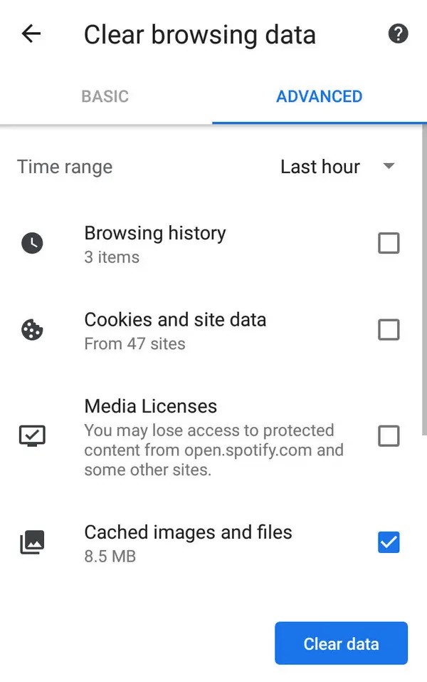 clear the cache on your Android device