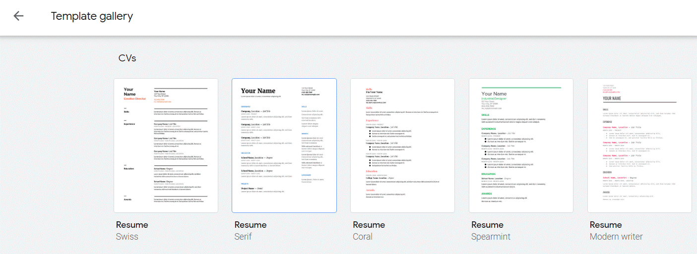 Make a Resume in Google Docs